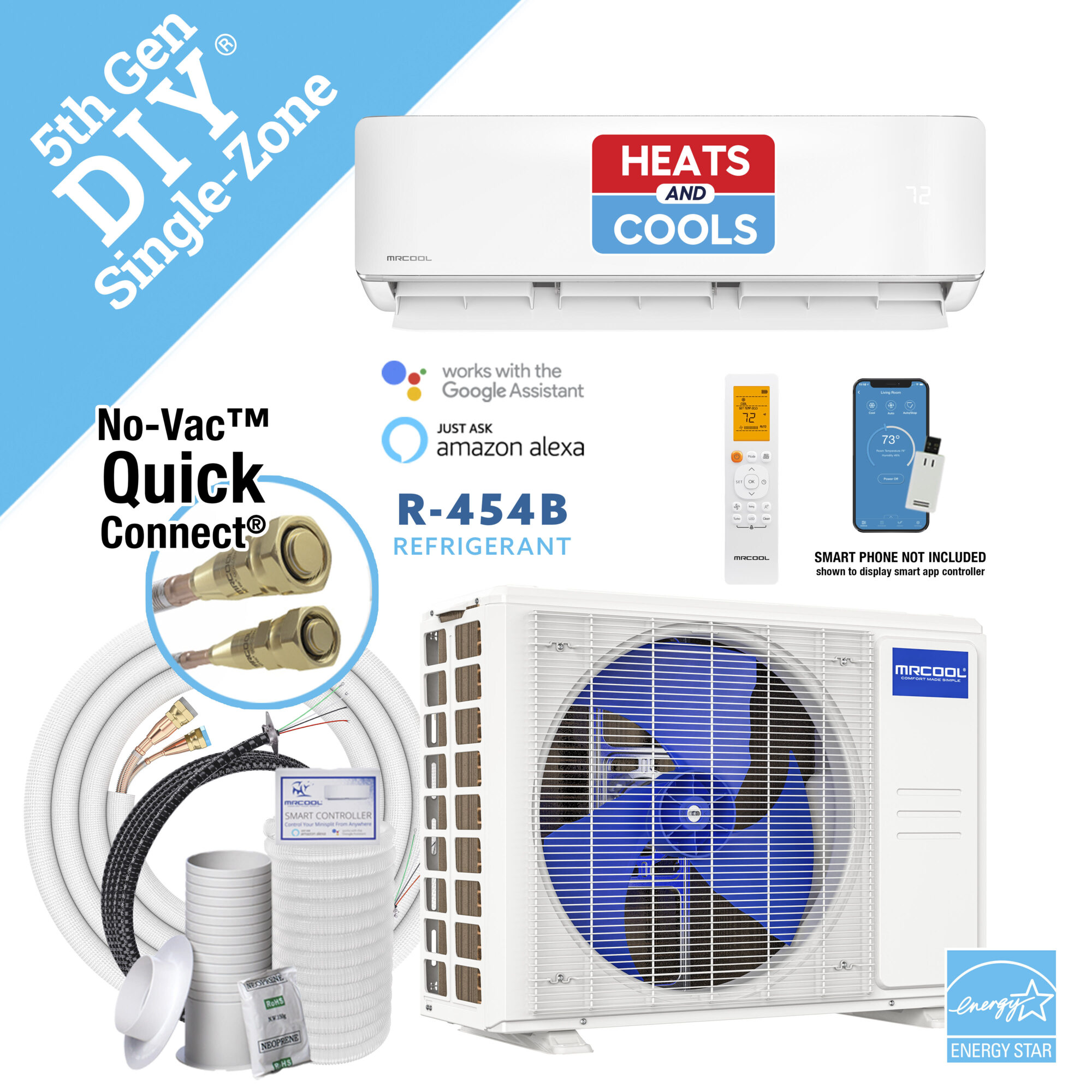 12k BTU 23.6 SEER2 MrCool DIY Ductless Heat Pump Split System 5th Generation - with 25 ft Line Set